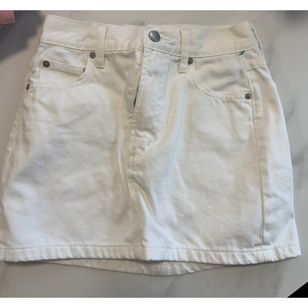 Aritzia Denim Forum The ’90s Ricci White Denim Mini Skirt High Rise Y2K S